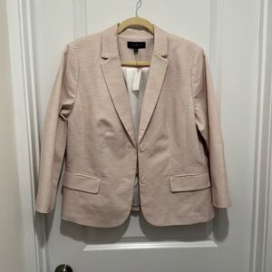 Women’s blazer by Talbot red, beige, black in color. New with tags size 14